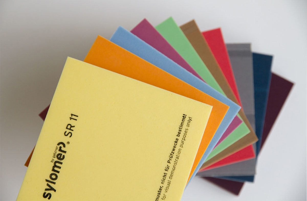 Feuille Sylomer - plusieurs modèles disposés ensemble