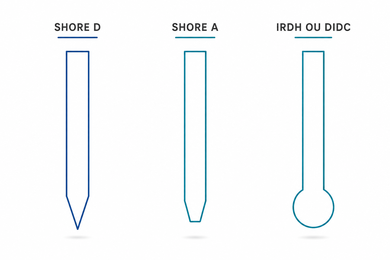 Différentes formes de duromètres