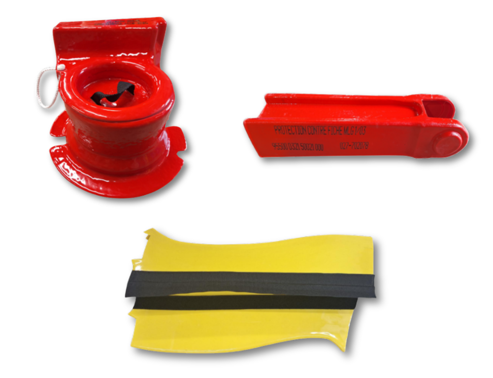 calage mousse - protectane appliqué sur différentes protections