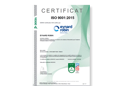 Eynard Robin Rhône-Alpes Certificat ISO 9001
