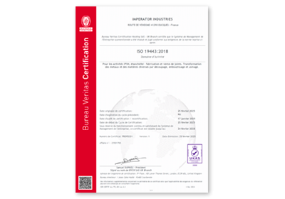 Imperator Industries Certificat ISO 19443