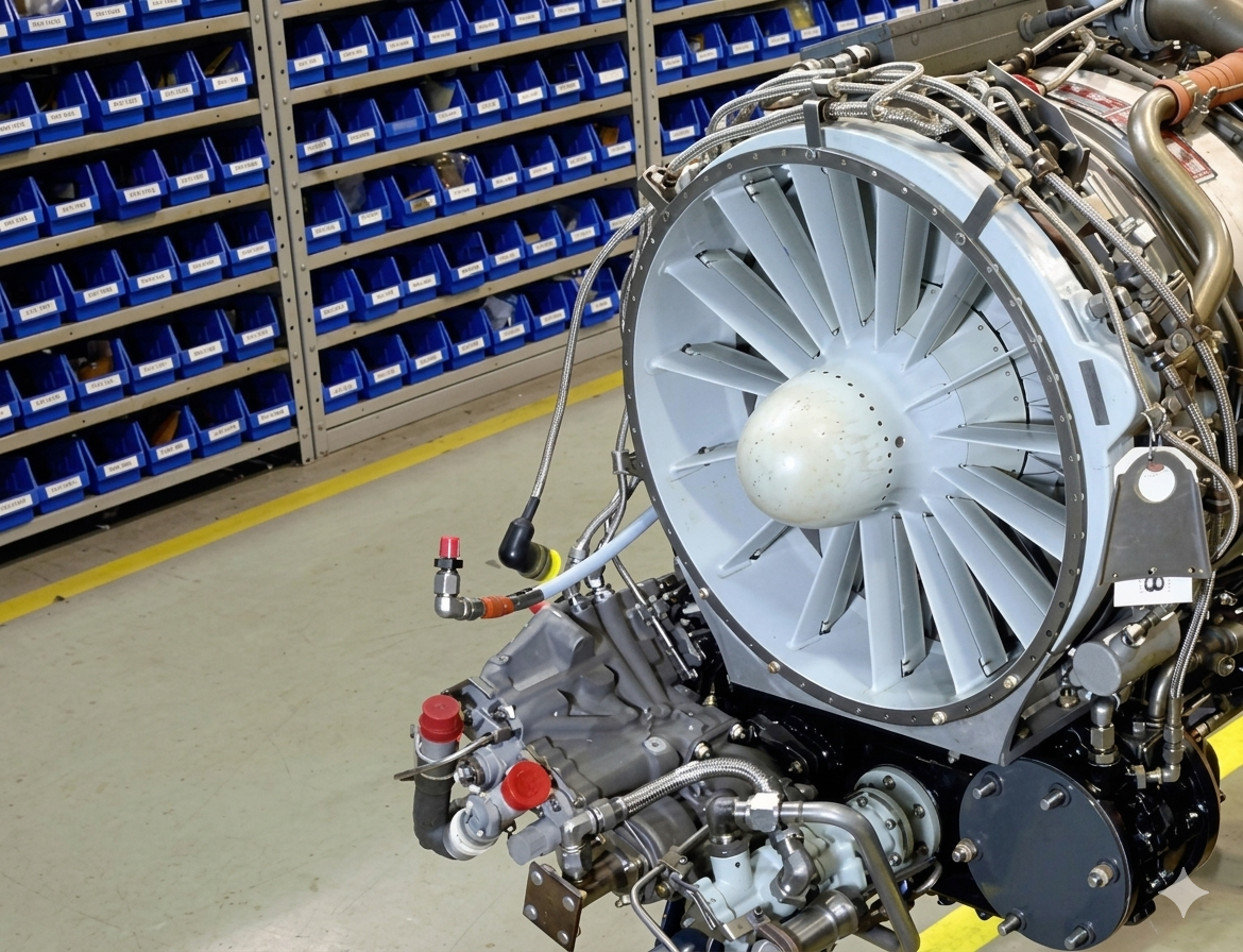 supply chain aero - un moteur d'avion en phase de conception