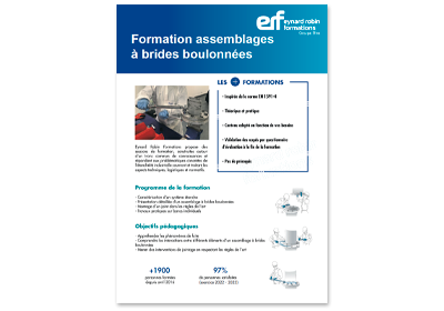 Formations assemblages à brides boulonnées